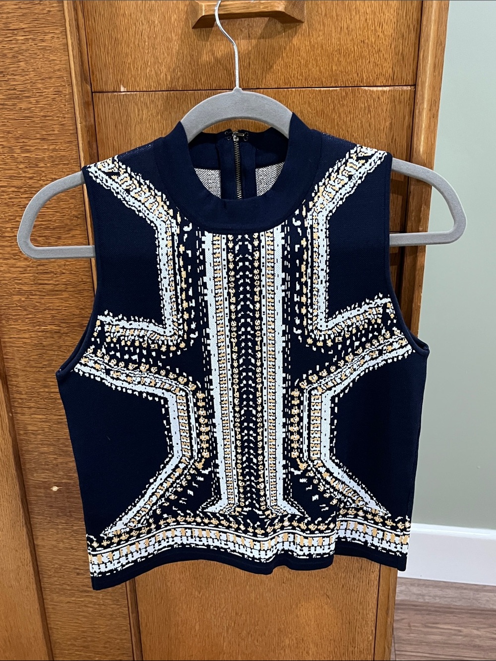 Vintage Navy Sleeveless Knit Tank